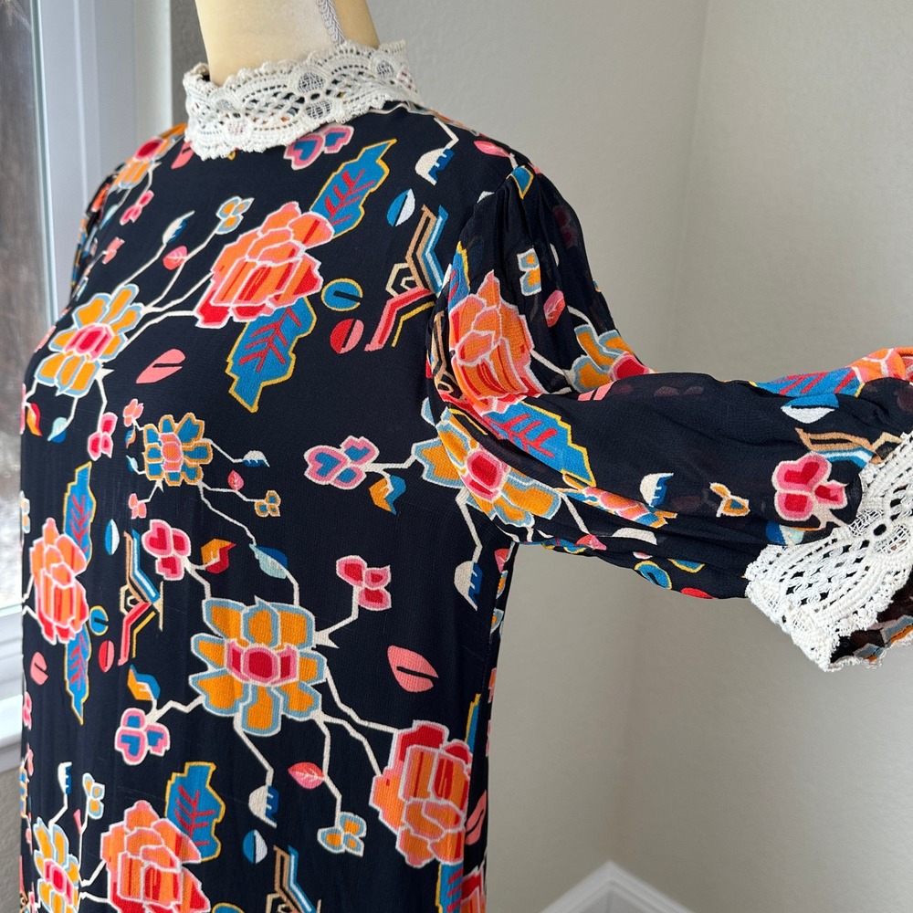 Anthropologie Verb Pallavi Singhee Soniya Maxi Dress M Patchwork Lace Boho Flowy - Picture 11 of 12